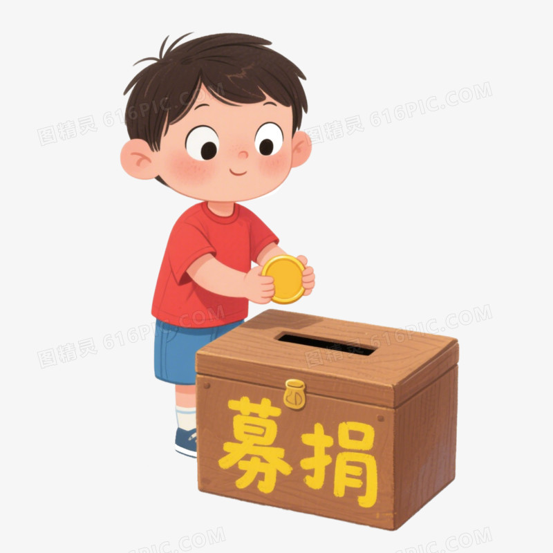 手绘卡通公益活动募捐捐款免抠元素