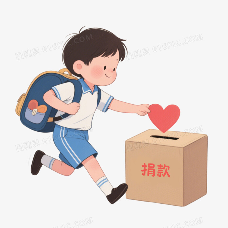 手绘卡通公益活动募捐捐款免抠元素