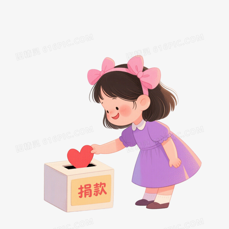 手绘卡通公益活动募捐捐款免抠元素
