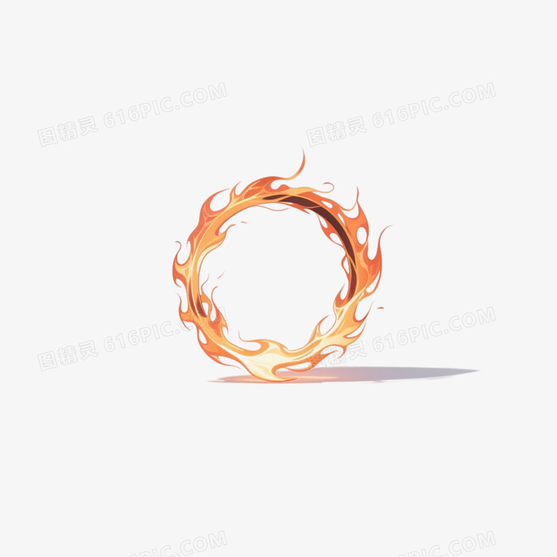 卡通插画风火环免抠元素
