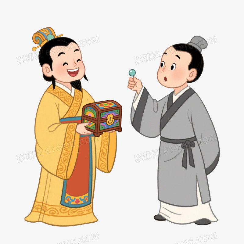 卡通手绘成语故事买椟还珠免抠元素