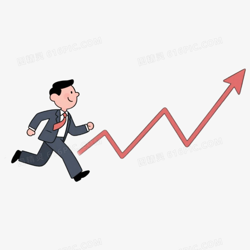 上班族人物追寻业绩箭头免抠元素