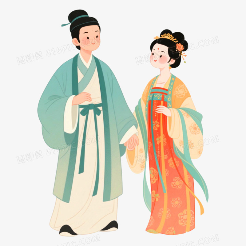 唐朝七夕节节日元素免抠元素