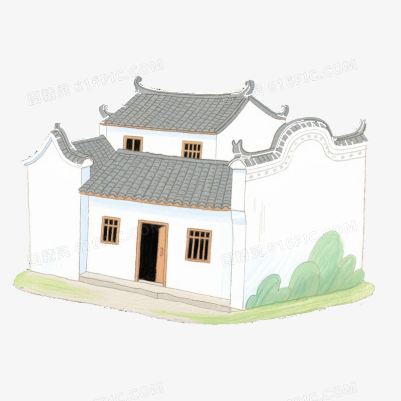 马头墙农村农家小院免抠元素