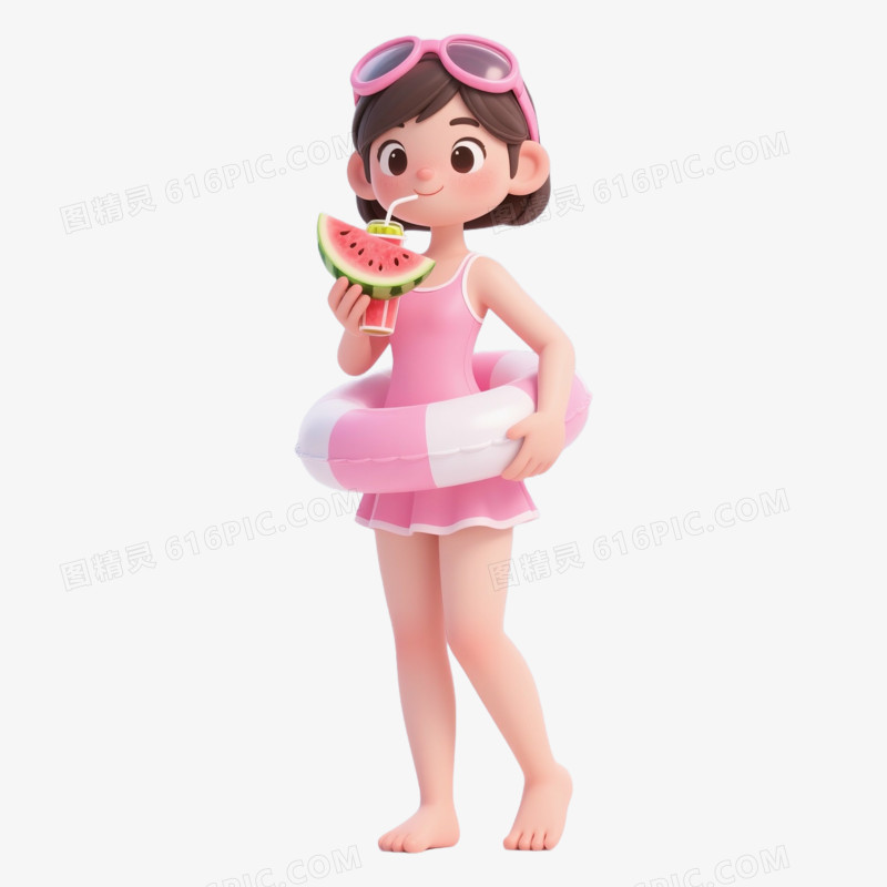 可爱夏季人物免抠元素