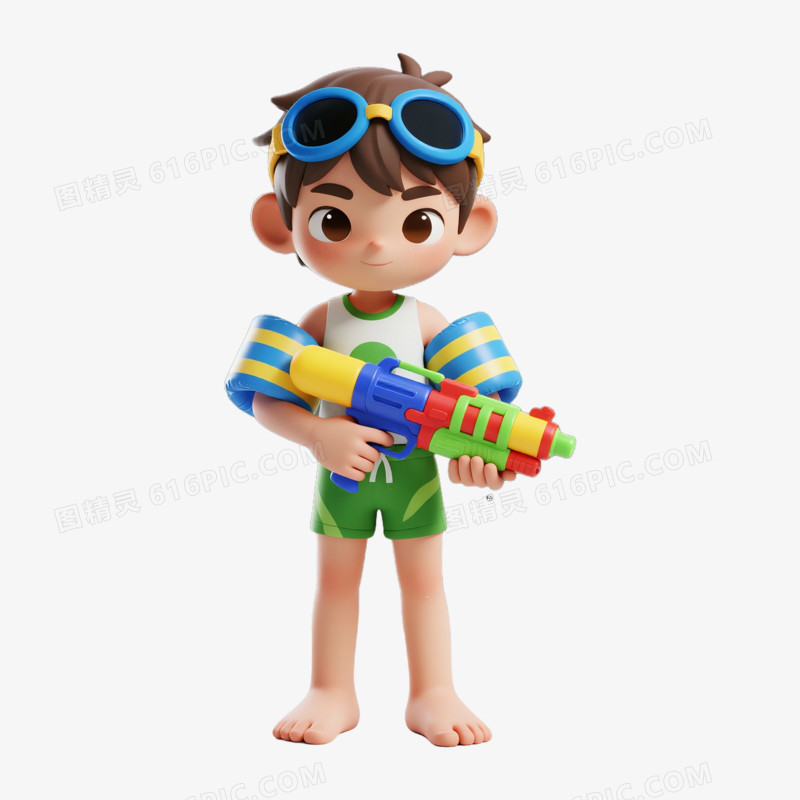 可爱夏季人物免抠元素
