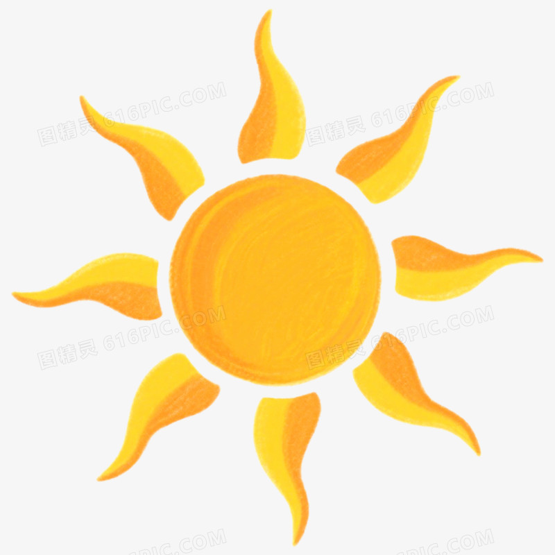 手绘插画太阳免抠元素