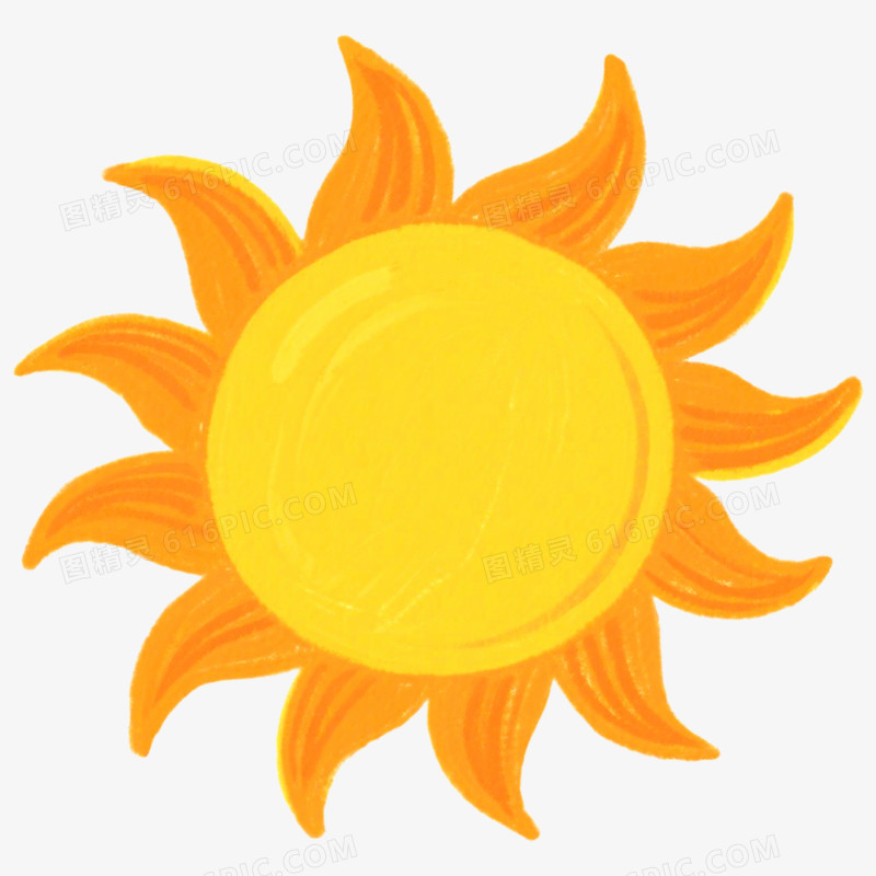 手绘插画太阳免抠元素
