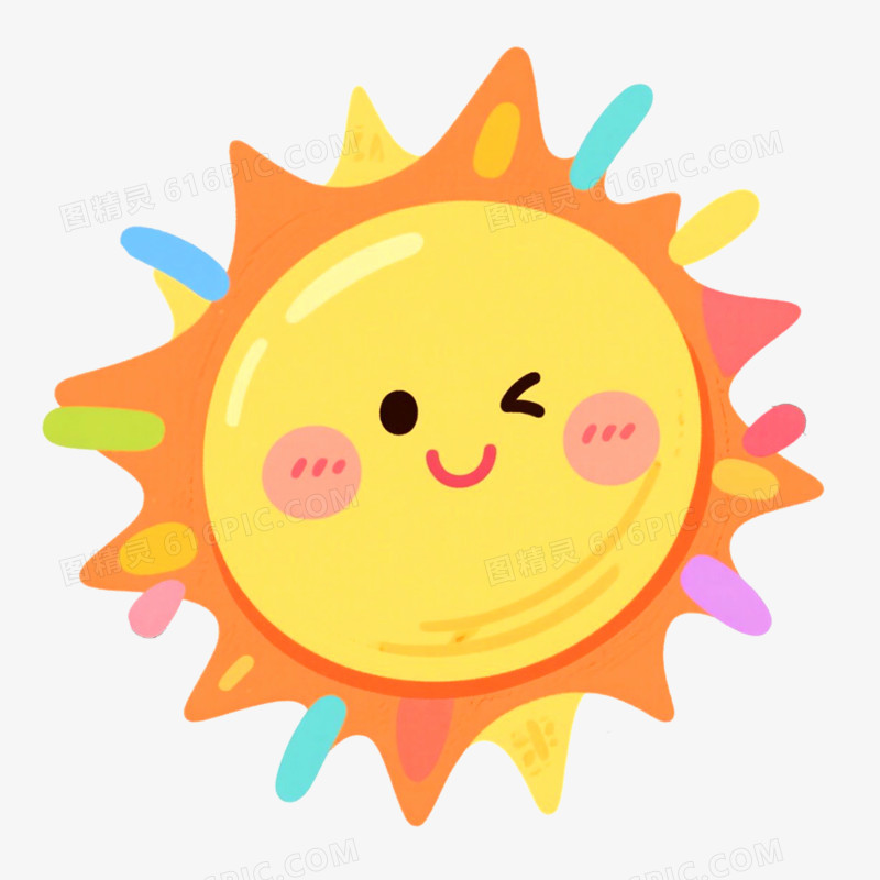 手绘插画太阳免抠元素