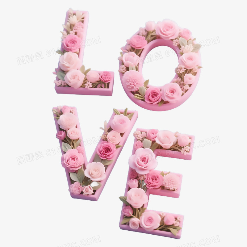 创意LOVE花字艺术字