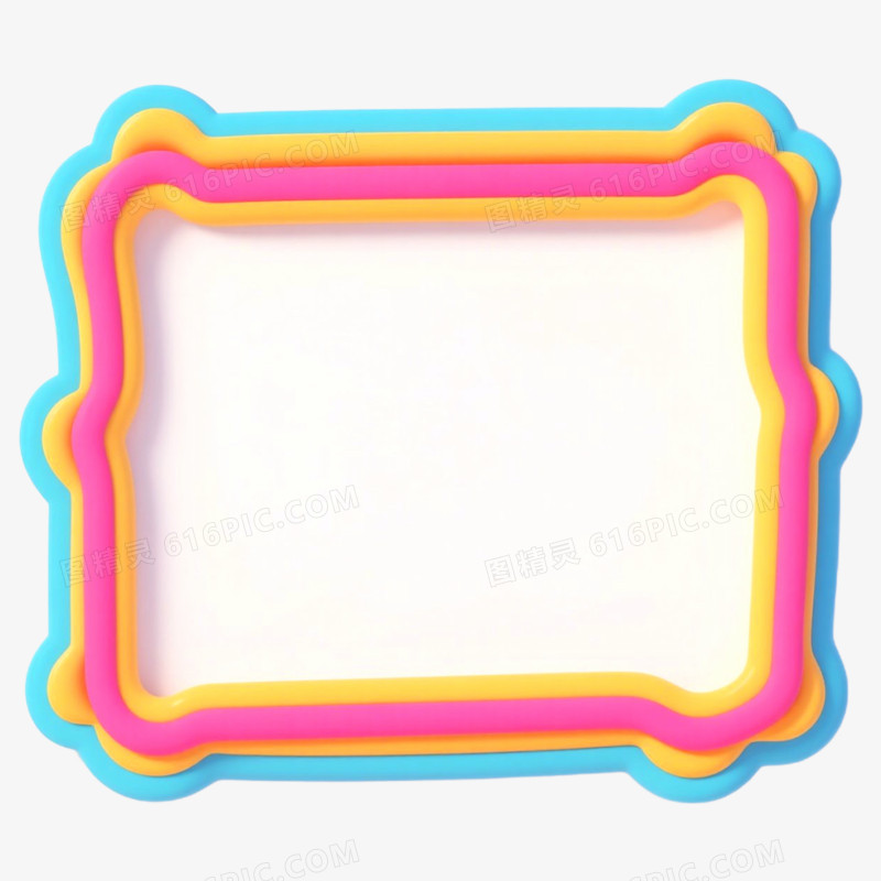 3D立体卡通边框免抠元素