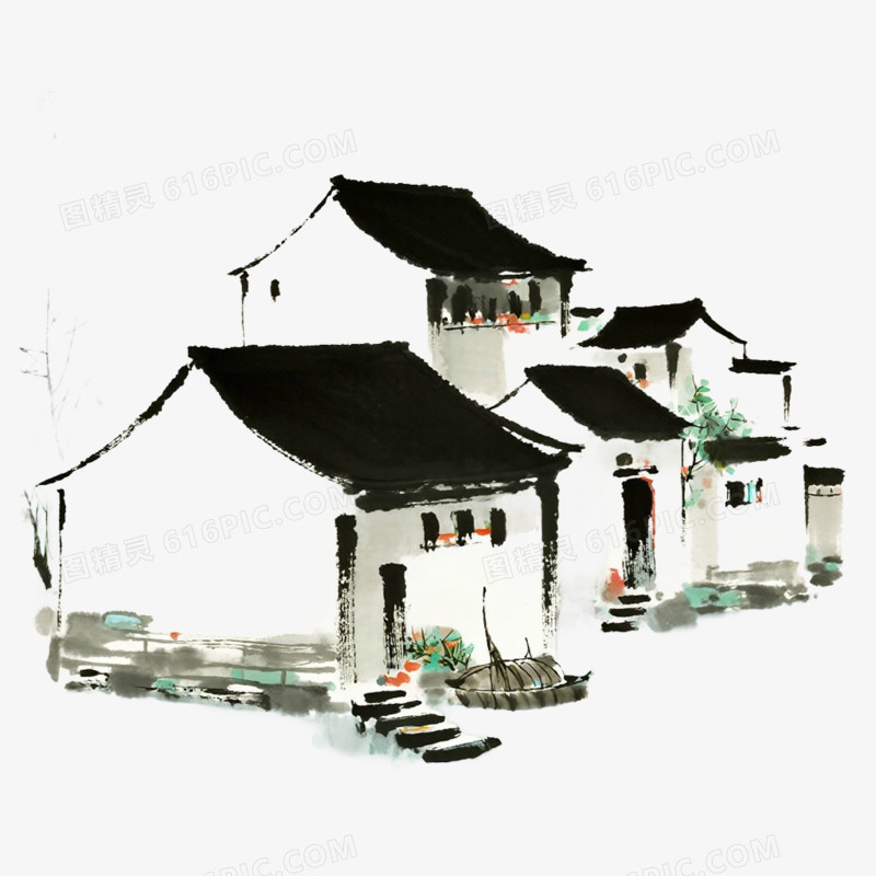 中式庭院风景免抠元素