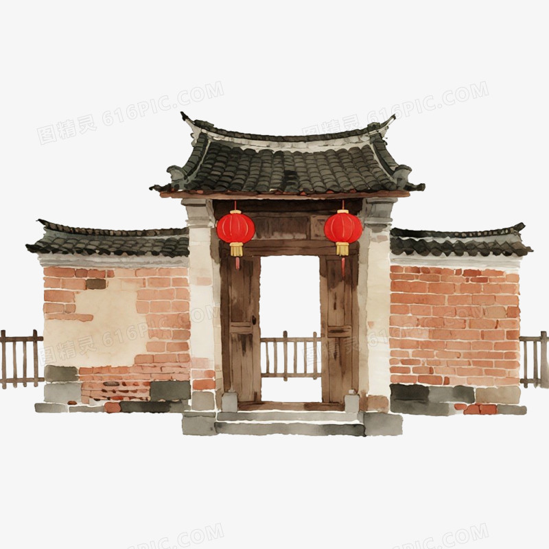 中式庭院风景免抠元素