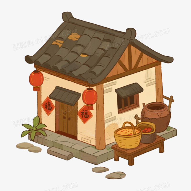 中式庭院风景免抠元素