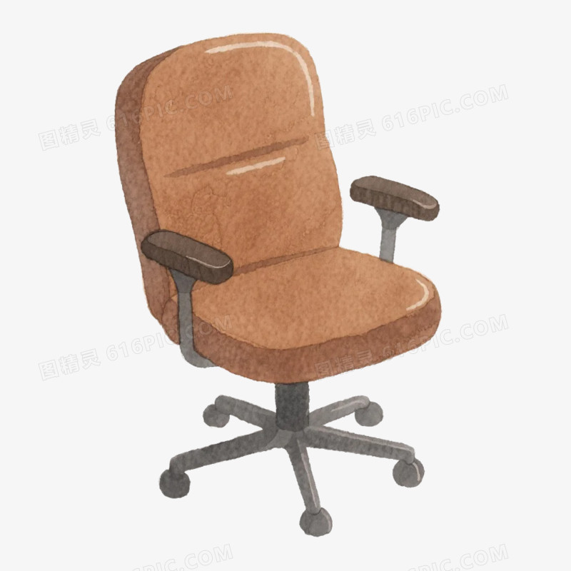 卡通插画风办公用品文具办公椅免抠元素