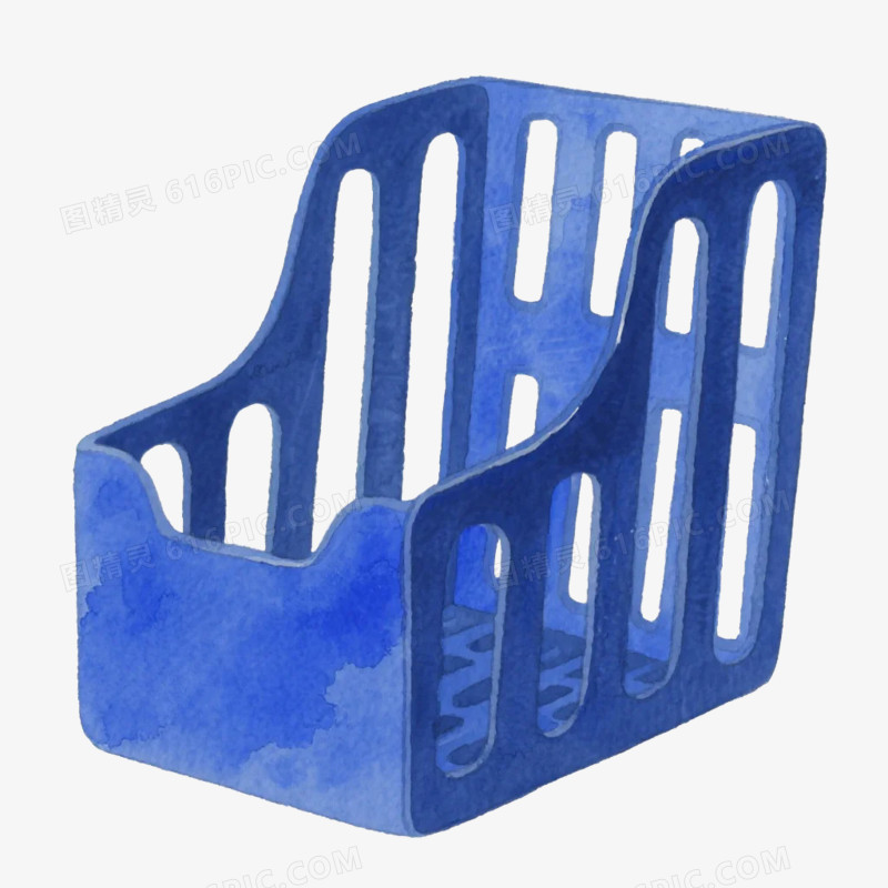卡通插画风办公用品文具文件架免抠元素