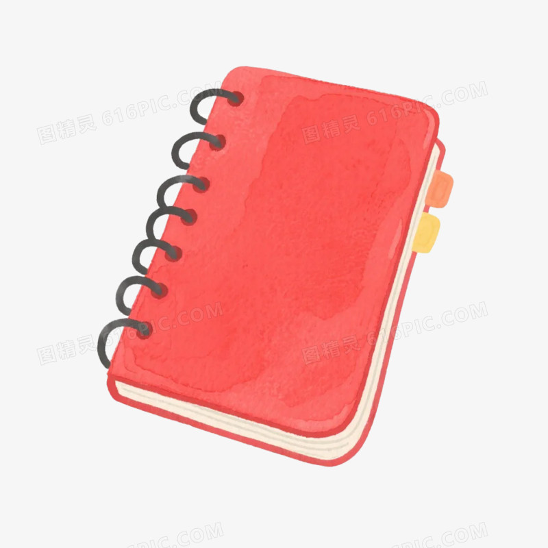 卡通插画风办公用品文具笔记本免抠元素
