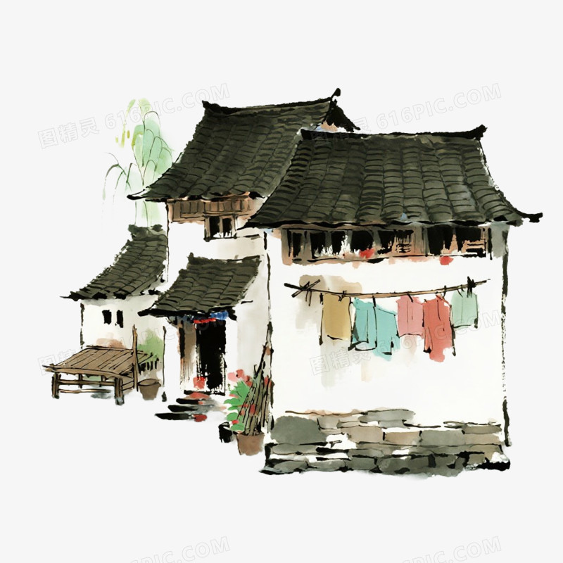 中式庭院风景免抠元素