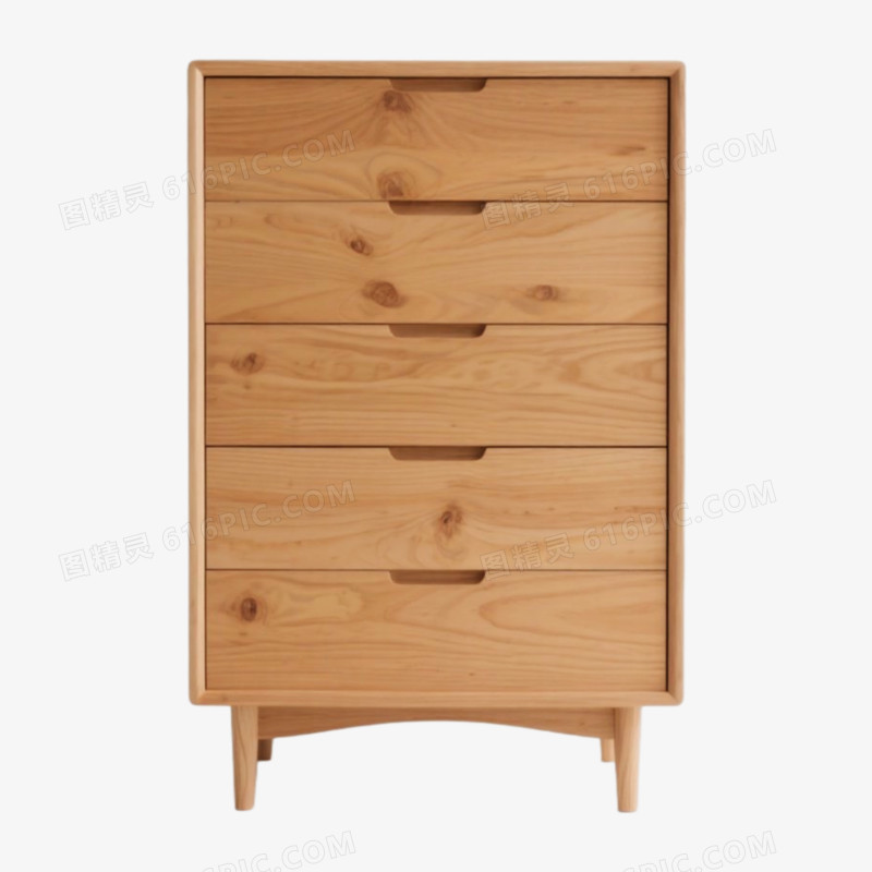 五斗橱木质家居用品免抠元素