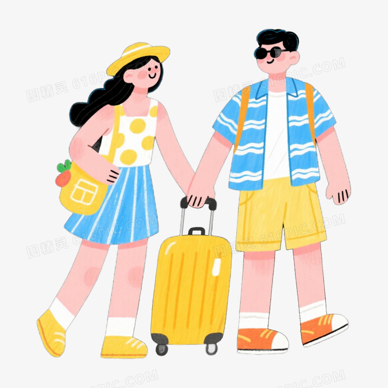 相约旅游旅游踏青郊游情侣免抠元素