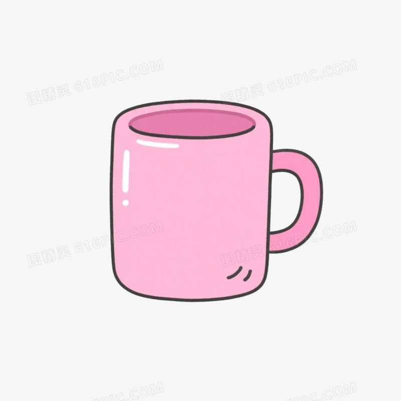 卡通插画风家居用品杯子免抠元素