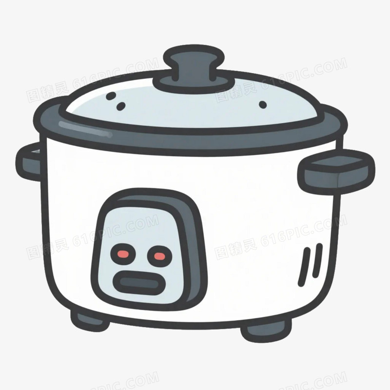 卡通插画风家居用品电饭锅免抠元素