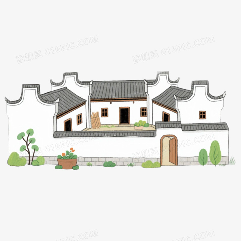 全景农家小院免抠元素