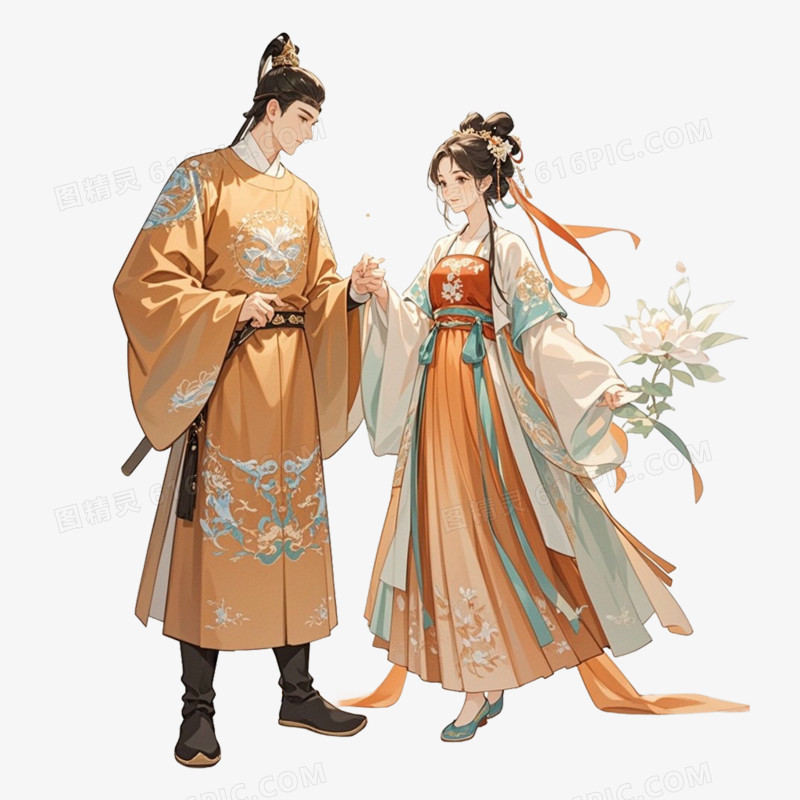 古风情侣免抠元素