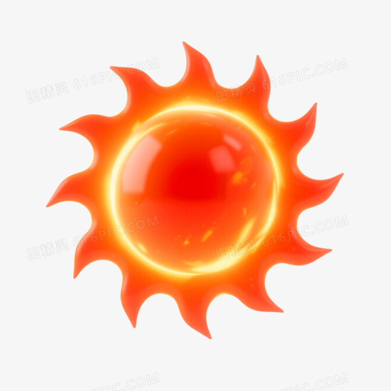 手绘插画风格高温预警免抠元素