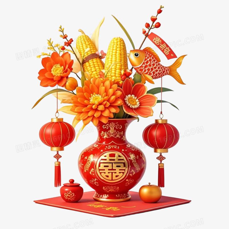 婚庆喜庆装饰免抠元素