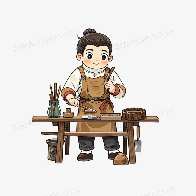 非遗传人卡通手术人免抠元素