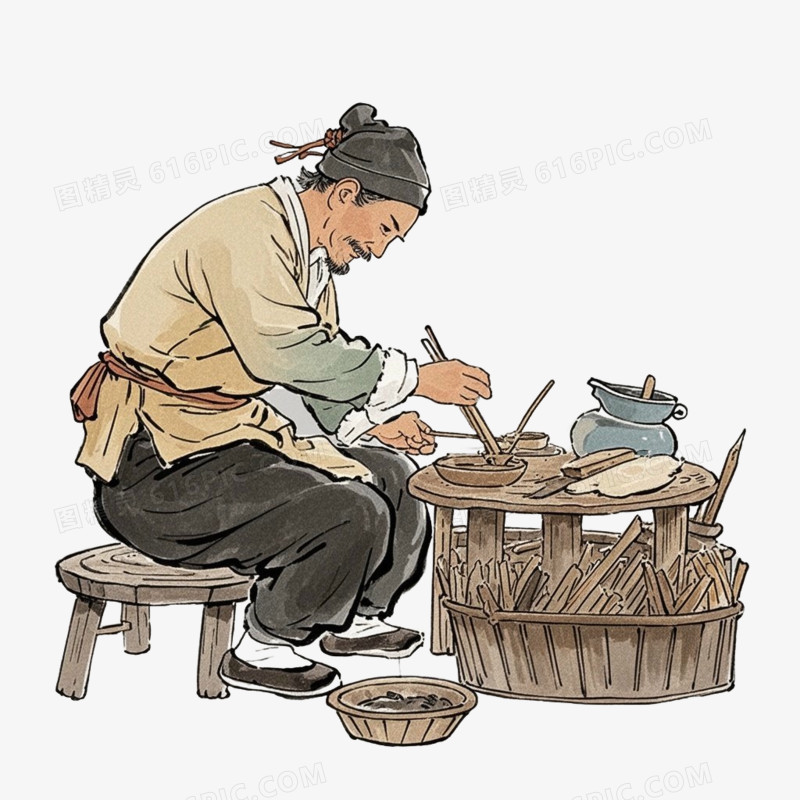 非遗传人卡通手术人免抠元素
