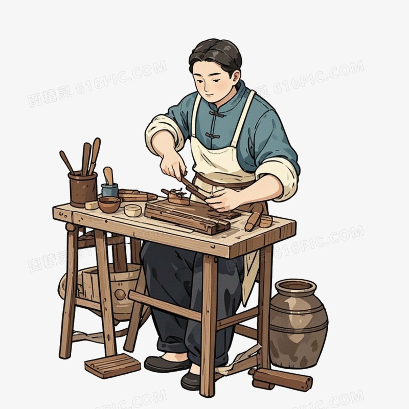 非遗传人卡通手术人免抠元素