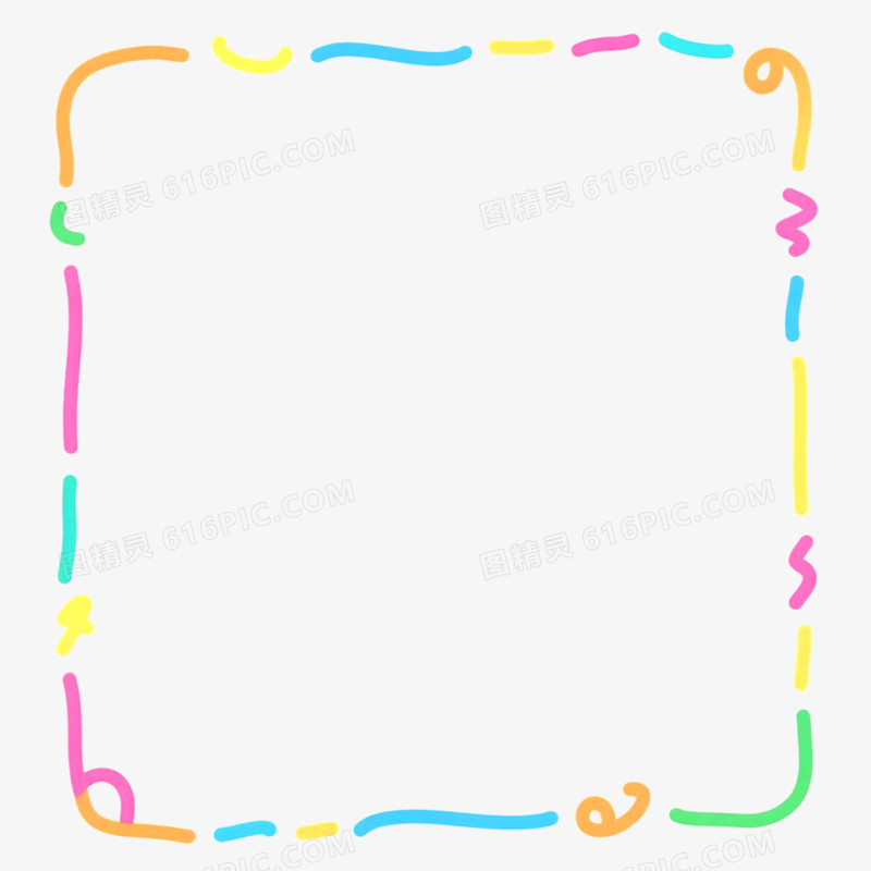 手绘插画简笔画边框免抠元素