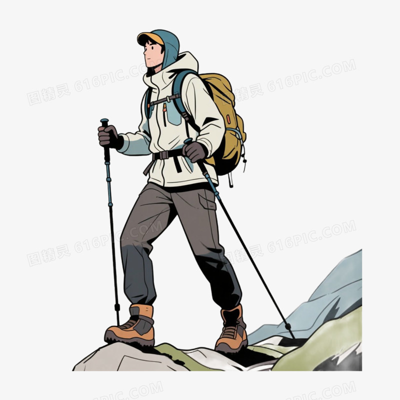 户外运动爬山徒步免抠元素