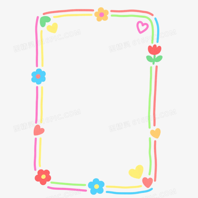 手绘插画简笔画边框免抠元素