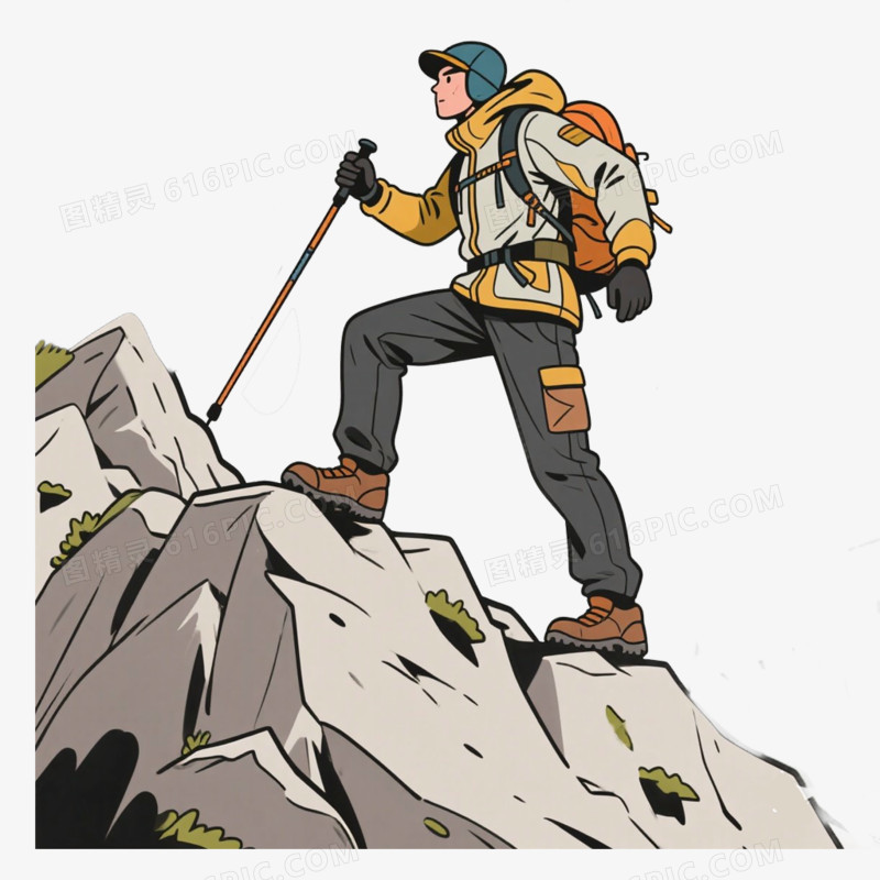 户外运动爬山徒步免抠元素