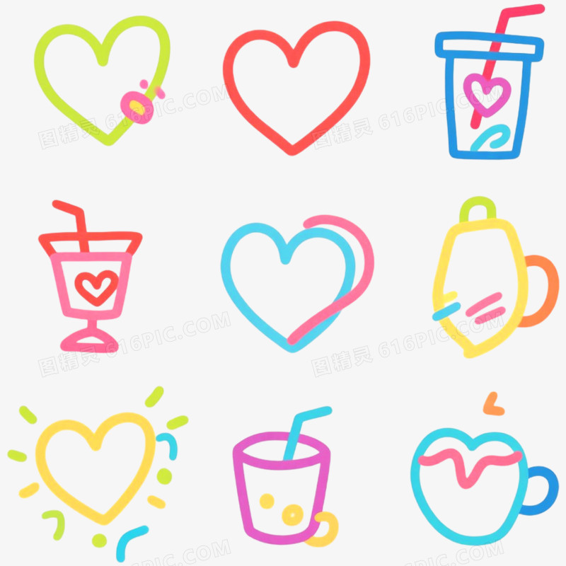 手绘插画简笔画装饰图案免抠元素