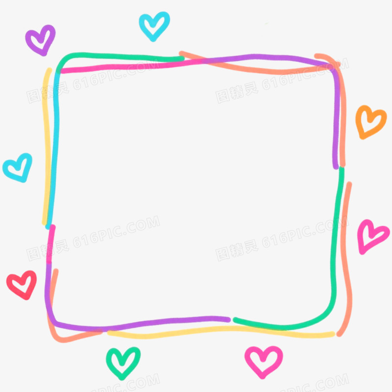 手绘插画简笔画边框免抠元素