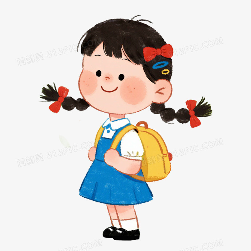 开学季学生背书包免抠元素