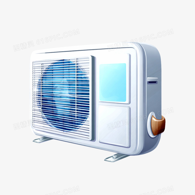 手绘卡通家用空调外机免抠元素