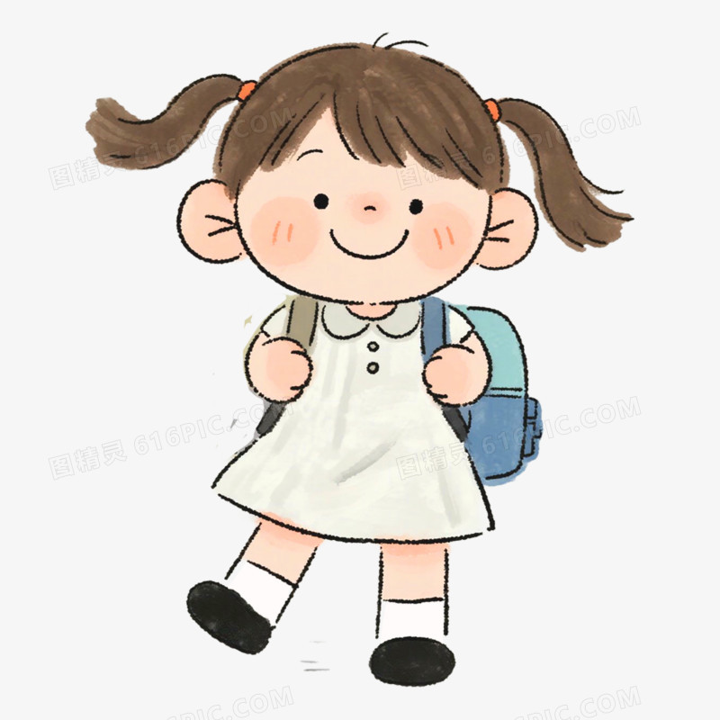 开学季学生背书包免抠元素