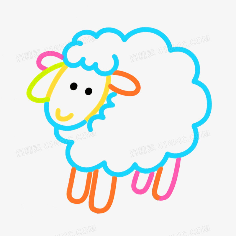 手绘插画简笔画边框免抠元素