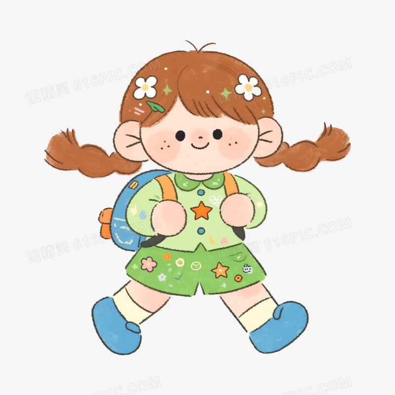 开学季学生背书包免抠元素