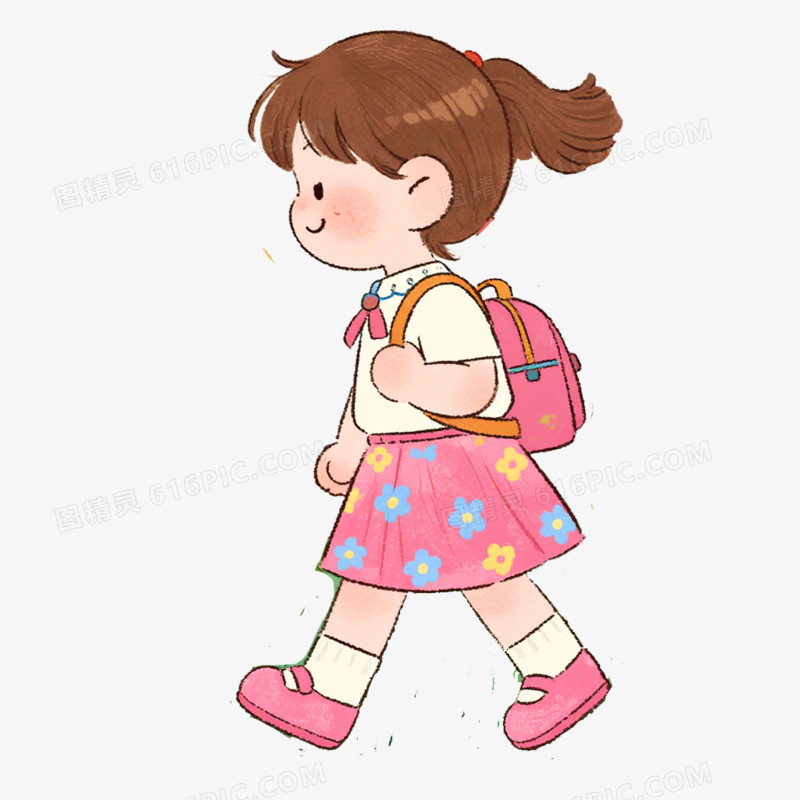 开学季学生背书包免抠元素