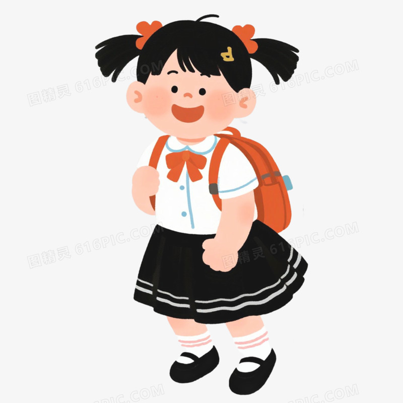 开学季学生背书包免抠元素