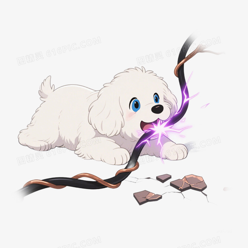 卡通手绘插画风用电安全免抠元素