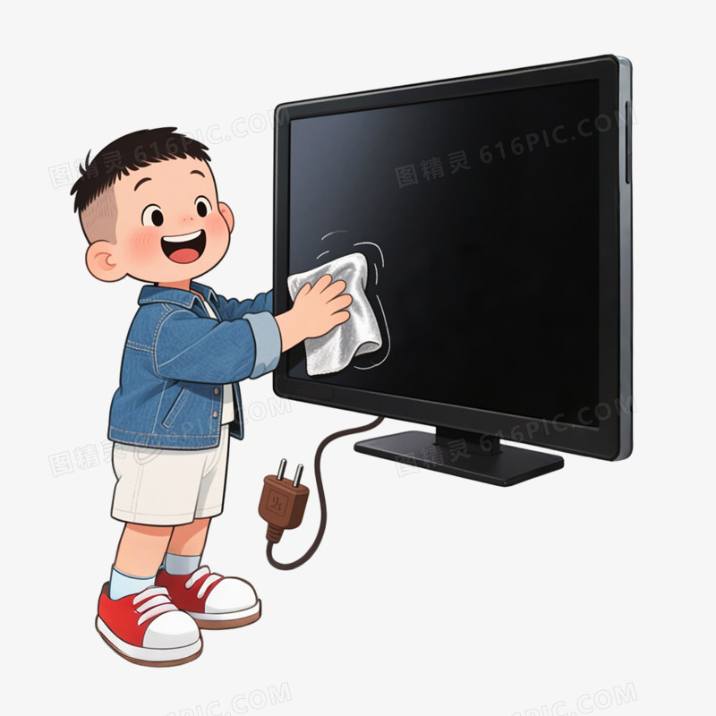 卡通手绘插画风用电安全免抠元素