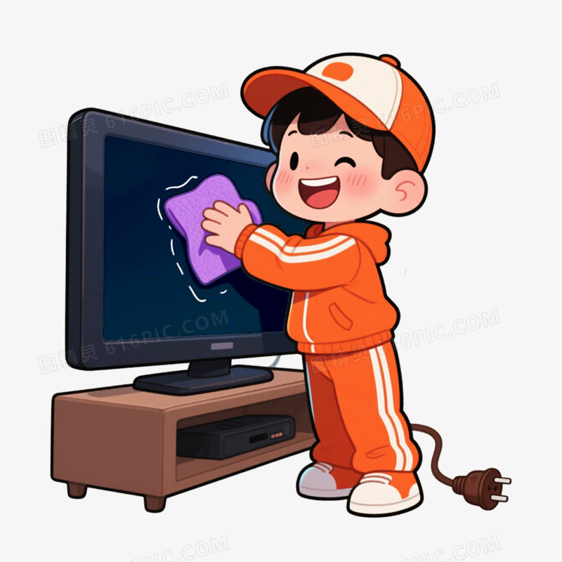 卡通手绘插画风用电安全免抠元素