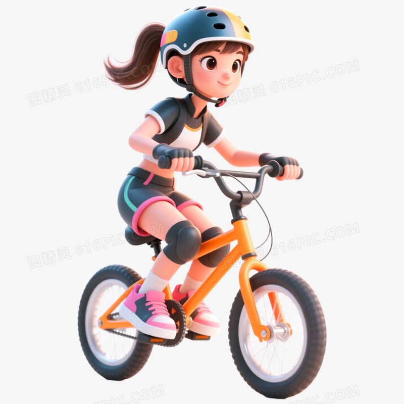 3D立体户外运动骑行免抠元素